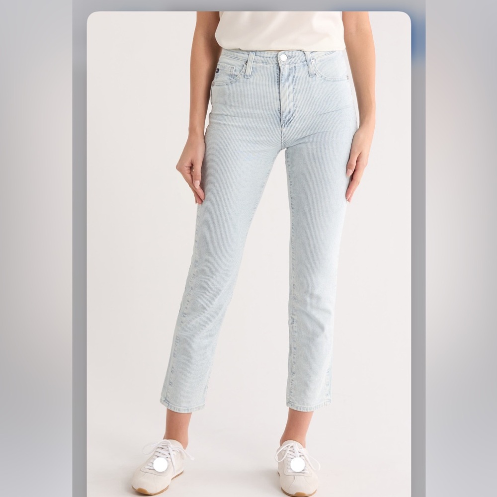 NWT AG Isabelle Stripe High Waist Side Panel Ankle Skinny Jeans 24
